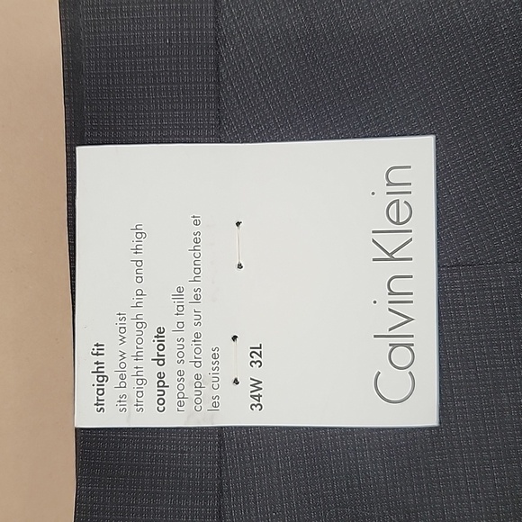 NWT Calvin Klein Men's Straight Fit Black Dress Pants, Size 34W x 32L - Picture 2 of 5